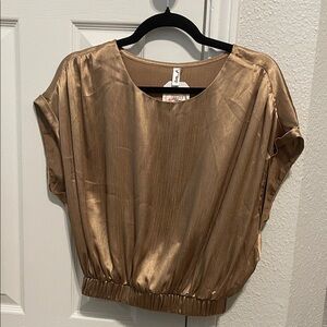 Glam Gold Satin Blouse
